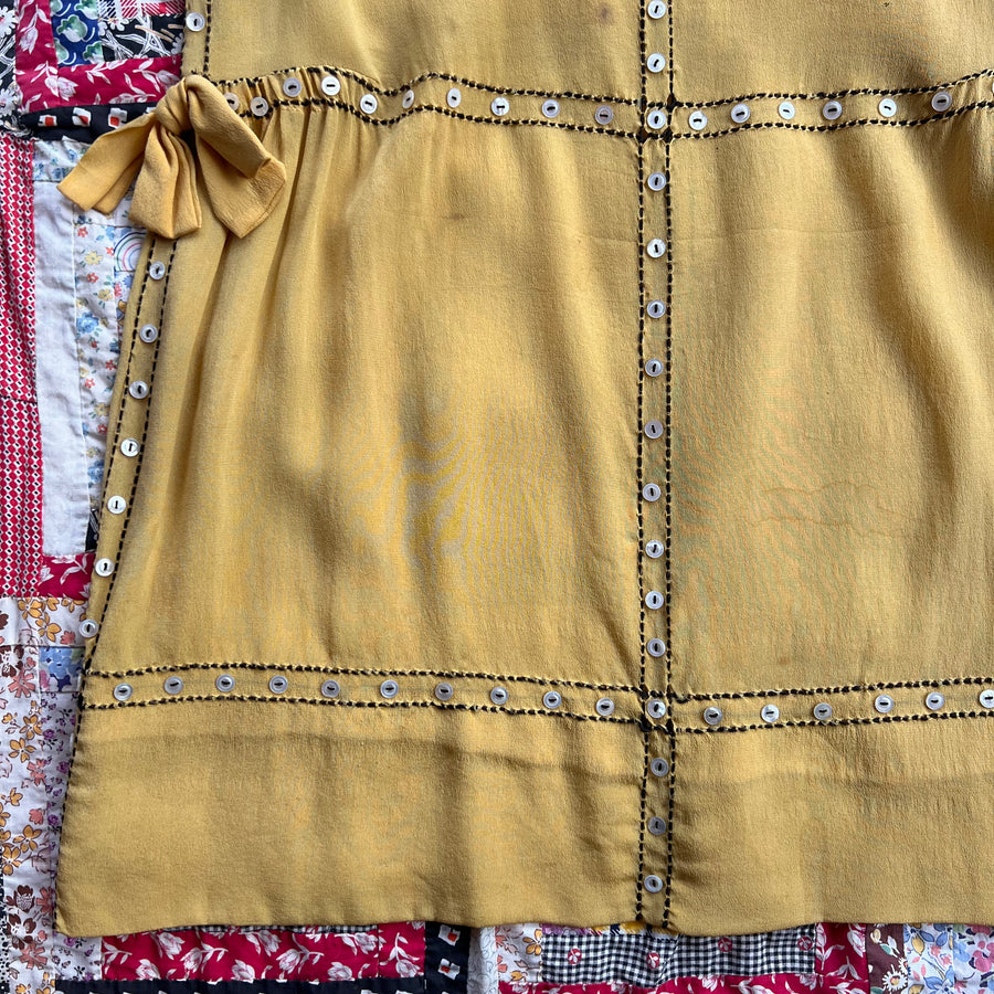 1900s/teens Marigold Silk Dress