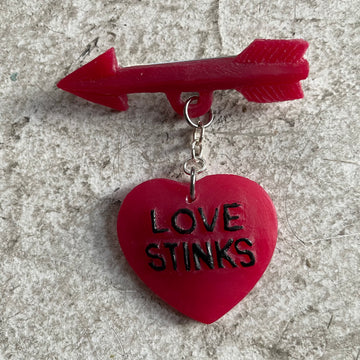 Love Stinks Handpainted Resin brooch by 
