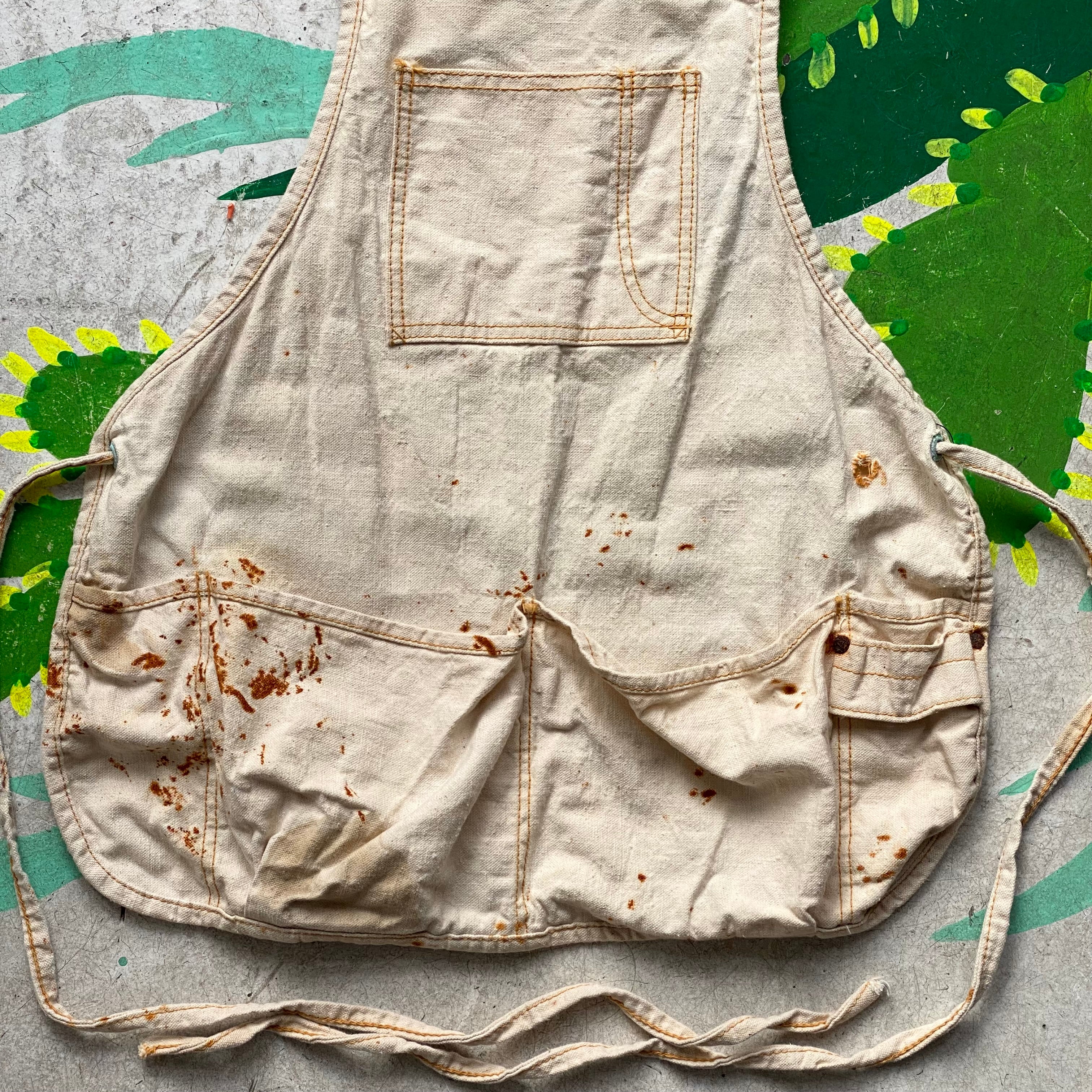 【Vintage】work apron Vintage Apron, 1950s Apron, Work Apron, Advertising Apron