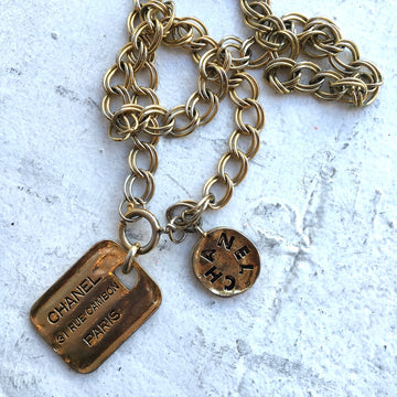 1980s Chanel Dog Tag Necklace