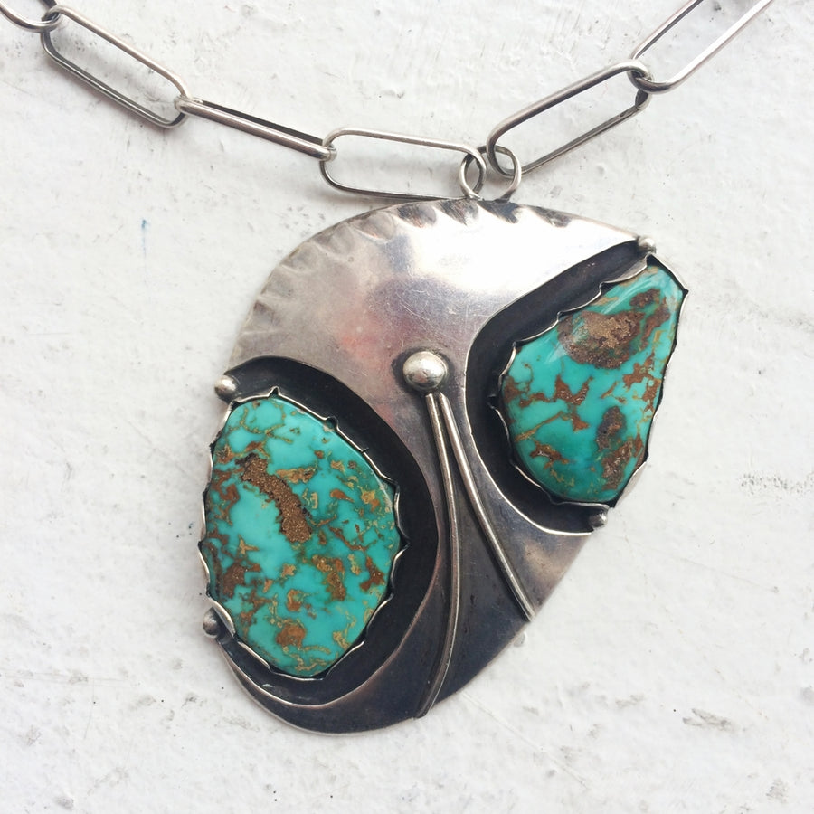 1950s Navajo Turquoise and Sterling necklace by James Begay