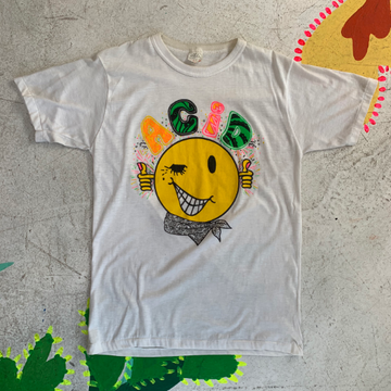 1990s Acid Techno Smiley Face Tee