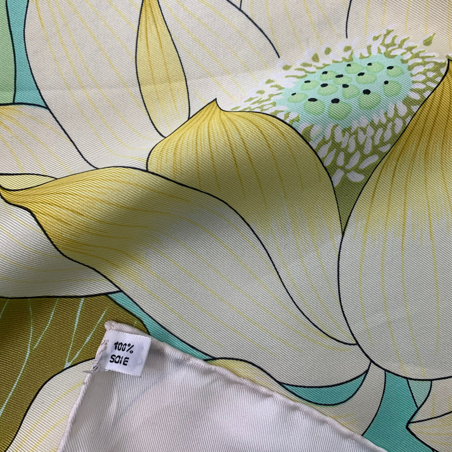 1970s Hermès “Fleurs De Lotus” Silk Scarf