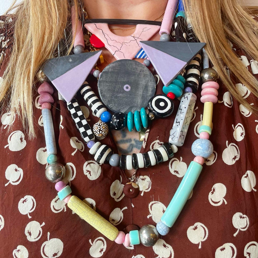 Ruby Z art to wear ceramic necklace