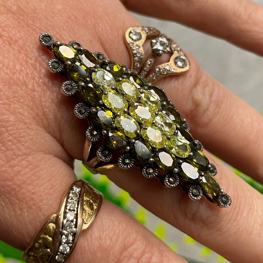 Sterling Peridot Cocktail Ring