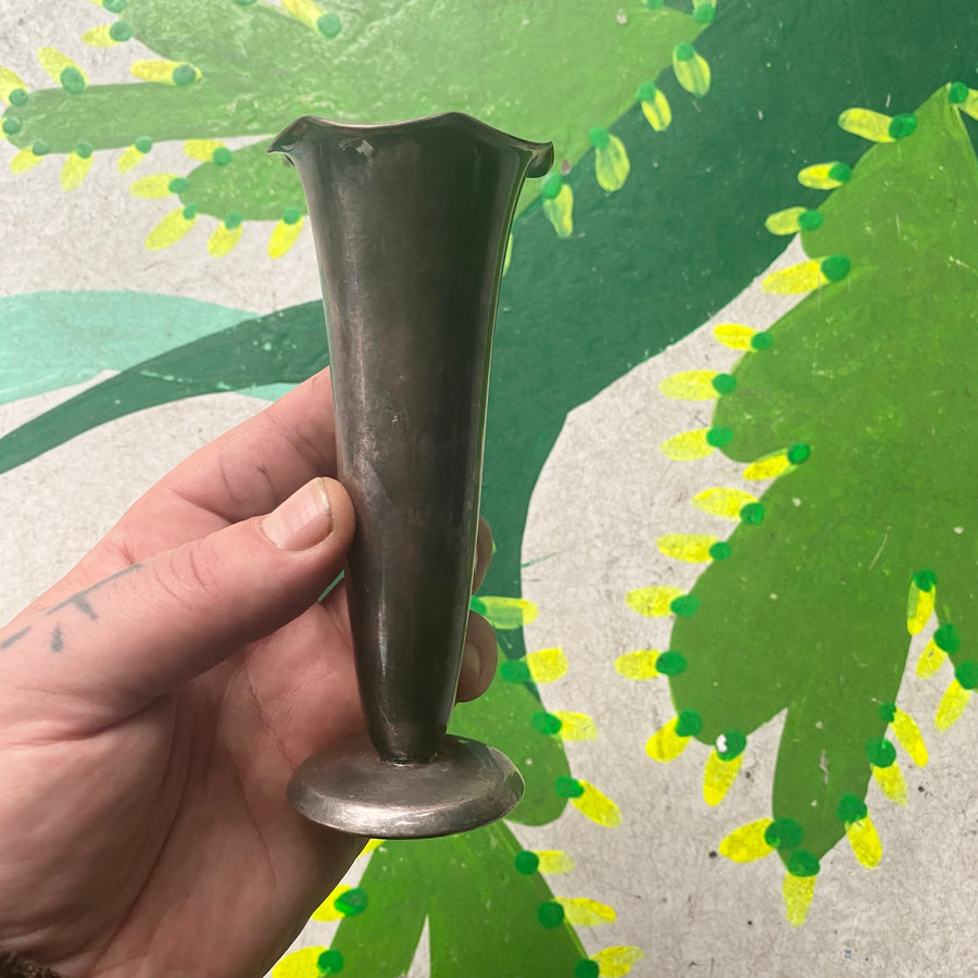 Dan Hotels - Electro Plated Mid Century Brass Trumpet Vase