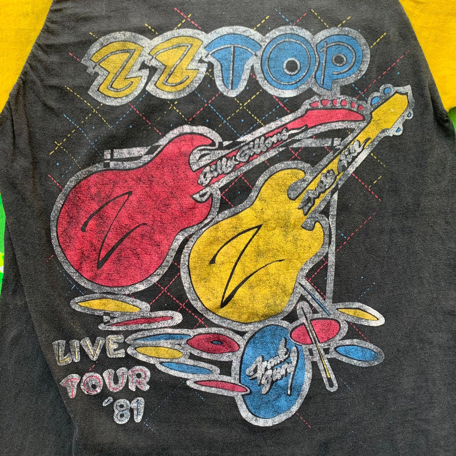 1981 ZZ Top tour raglan