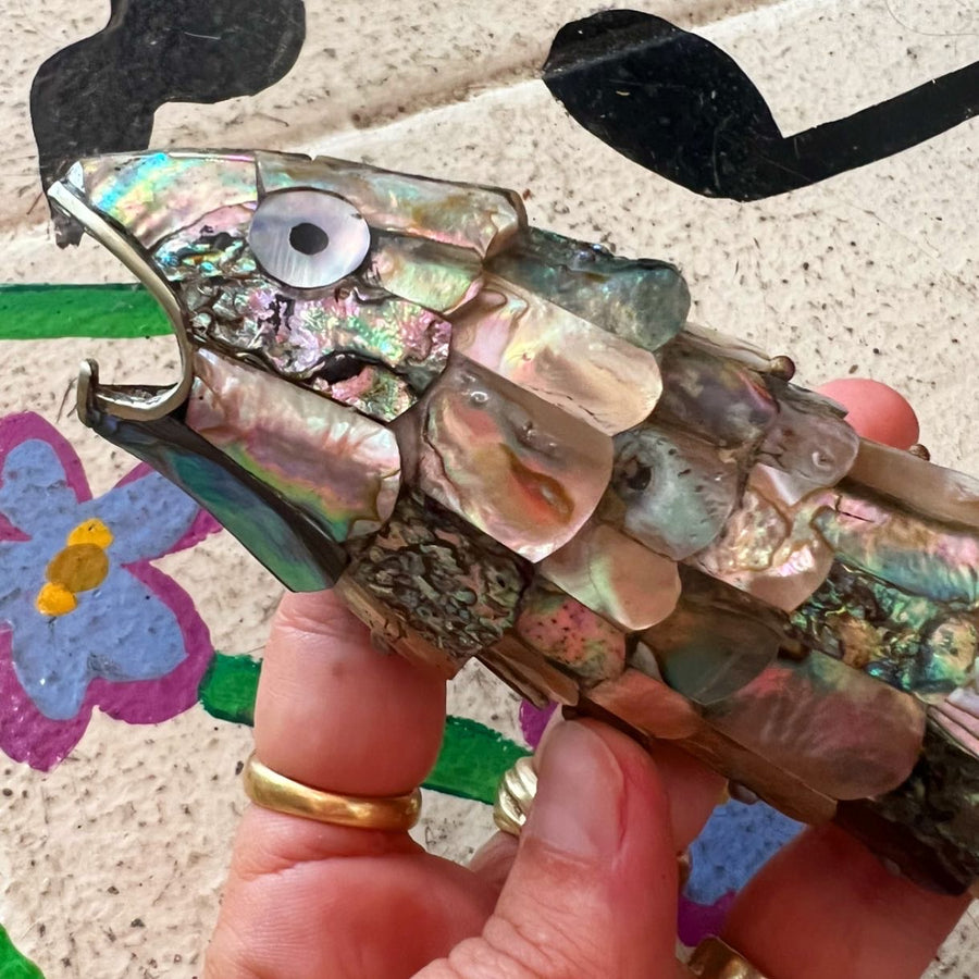 Abalone Articulated Fish Bottle Opener